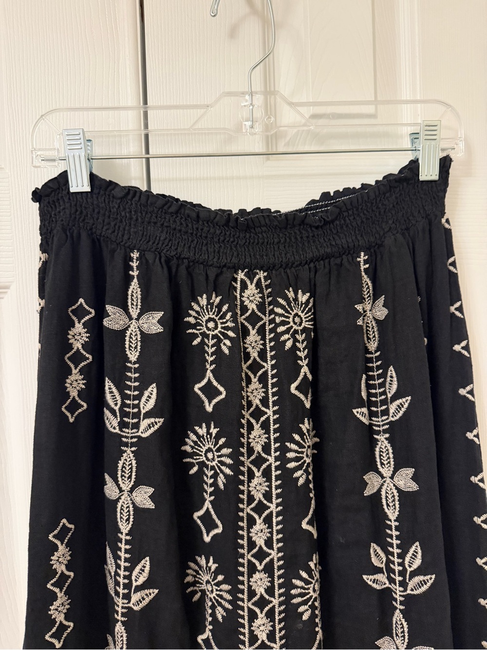Johnny Was JWLA Black Linen Embroidered Maxi Skirt - Picture 6 of 14